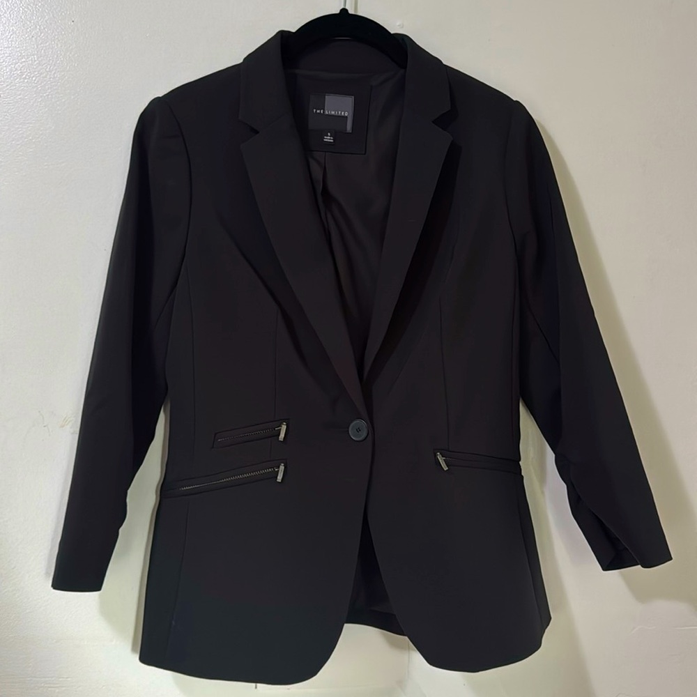 The Limited | Black Blazer with Zipper Pockets